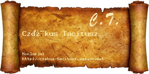 Czékus Tacitusz névjegykártya